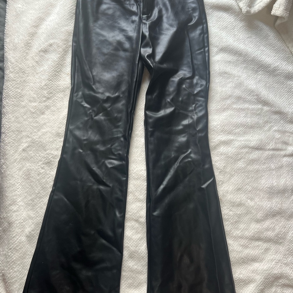 Zara Black Faux Leather Trousers